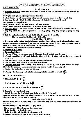 Ôn tập Vật lý Lớp 12 - Chương V Sóng ánh sáng